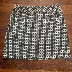 Express Front Zip Black/White Skirt -> Express Front Zip Black/White Skirt
